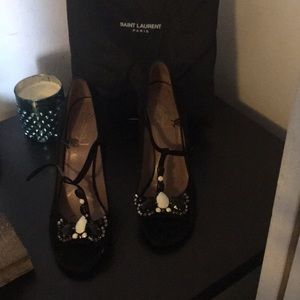 YSL shoes size 10 black suade